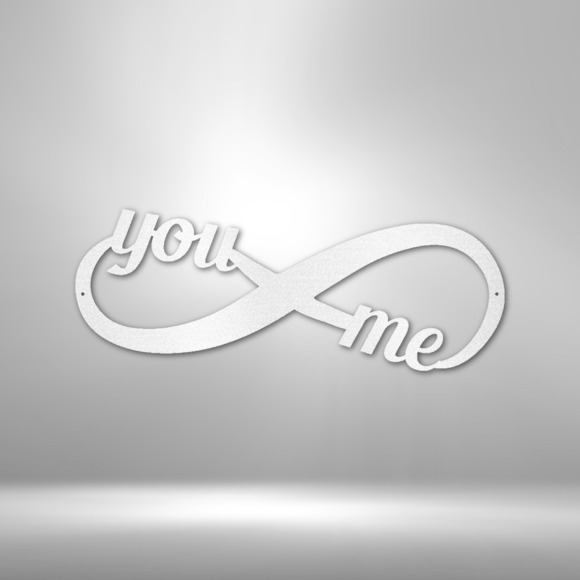 You and Me Infinity Steel Sign Laser Cut Powder Coated Home & Office Metal Wall
